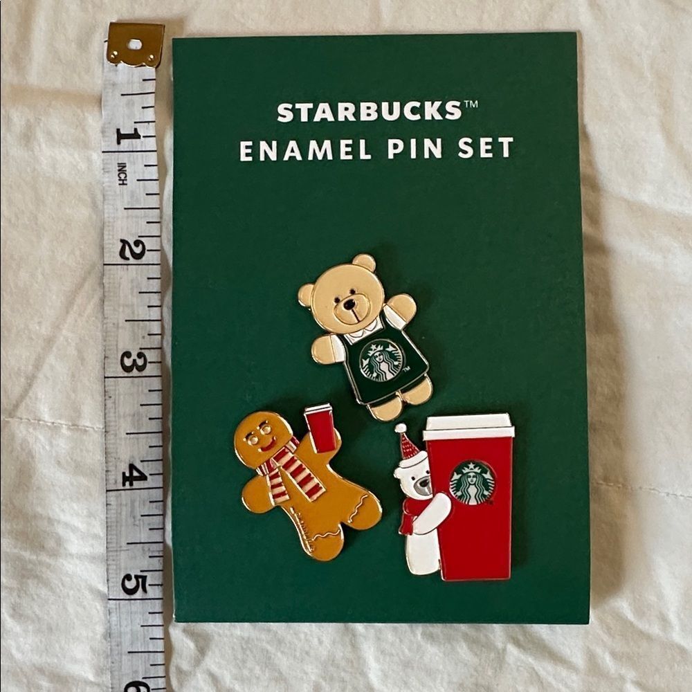 Starbucks Bear and Coffee Cup Enamel Pin Set 2025 - Picture 3 of 4